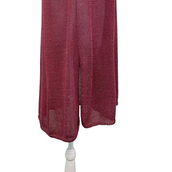 Eileen Fisher Linen Blend Open Knit Lightweight Sweater Tunic Pink size Large - Picture 4 of 7
